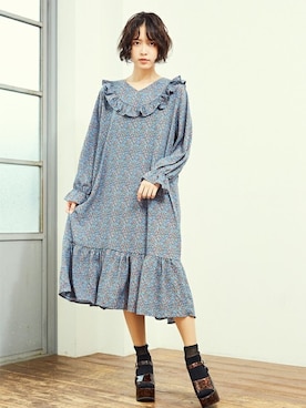 「アイテム（ワンピース/ドレス）」を使った、frunco₋modelsさん（レディース）の秋コーディネート