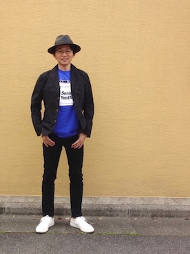 「ストローハット」｜「アイテム（ジャケット/アウター）」を使った、kiwi さん（メンズ・168cm）の春コーディネート