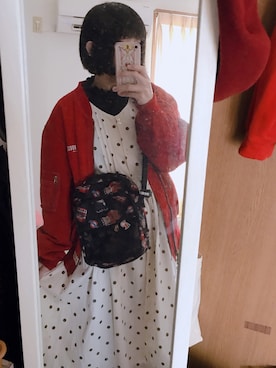 「水玉」｜「アイテム（シャツワンピース）」を使った、ひなたさん（レディース・155cm）の秋コーディネート