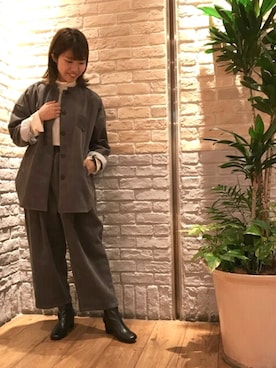 「POU DOU DOU（プードゥドゥ）のアイテム（ブルゾン）」を使った、ヤマシタさん（レディース・163cm）の秋コーディネート