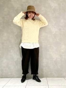 「アイテム（その他シューズ）」を使った、ヤマシタさん（レディース・163cm）の冬コーディネート