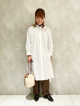 「POU DOU DOU（プードゥドゥ）のアイテム（その他パンツ）」を使った、ヤマシタさん（レディース・163cm）の冬コーディネート