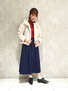 「POU DOU DOU（プードゥドゥ）のアイテム（ブルゾン）」を使った、ヤマシタさん（レディース・163cm）の冬コーディネート