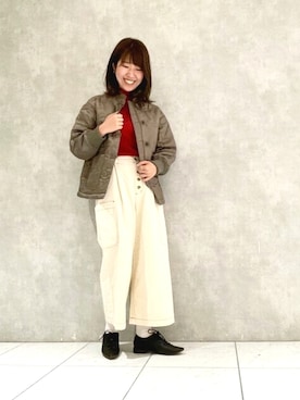 「POU DOU DOU（プードゥドゥ）のアイテム（ブルゾン）」を使った、ヤマシタさん（レディース・163cm）の冬コーディネート