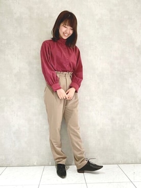 「POU DOU DOU（プードゥドゥ）のアイテム（その他パンツ）」を使った、ヤマシタさん（レディース・163cm）の冬コーディネート