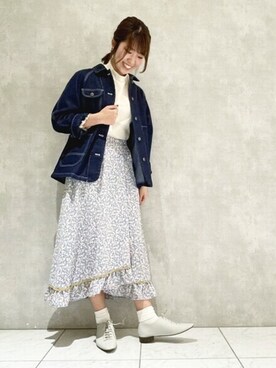 「POU DOU DOU（プードゥドゥ）のアイテム（ブルゾン）」を使った、ヤマシタさん（レディース・163cm）の冬コーディネート