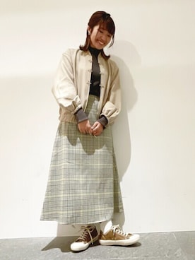 「POU DOU DOU（プードゥドゥ）のアイテム（ブルゾン）」を使った、ヤマシタさん（レディース・163cm）の冬コーディネート