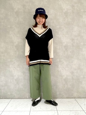 「ワークパンツ」｜ヤマシタさん（レディース・163cm）の冬コーディネート