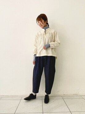 「マリン」｜「アイテム（その他シューズ）」を使った、ヤマシタさん（レディース・163cm）の冬コーディネート