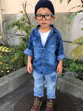 「OSHKOSH（オシュコシュ）のアイテム（その他シューズ）」を使った、Yumeka Chidaさん（キッズ・100cm）の秋コーディネート