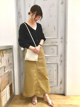 「Aラインスカート」｜「アイテム（サンダル）」を使った、LOWRYS FARM 伊丹店さん（レディース・164cm）の夏コーディネート