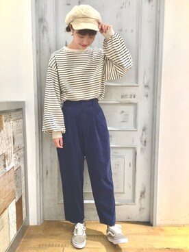 「袖ボリューム」｜「アイテム（キャスケット）」を使った、LOWRYS FARM 伊丹店さん（レディース・164cm）の秋コーディネート