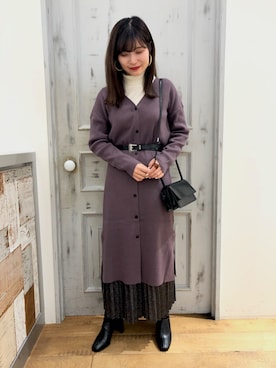 「LOWRYS FARM（ローリーズファーム）のストレッチヒールブーツ　851418（ブーツ）」を使った、LOWRYS FARM 伊丹店さん（レディース・156cm）の秋コーディネート