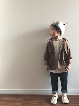 「devirock（デビロック）のアイテム（ジャケット/アウター）」を使った、y___aさん（キッズ・110cm）の秋コーディネート