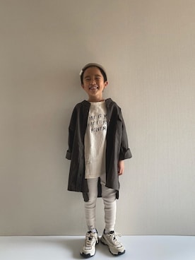 「スタンドカラーシャツ」｜y___aさん（キッズ・120cm）の春コーディネート