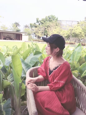 「TYAKASHAのアイテム（帽子）」を使った、beary_rabbitさん（レディース・156cm）の春コーディネート