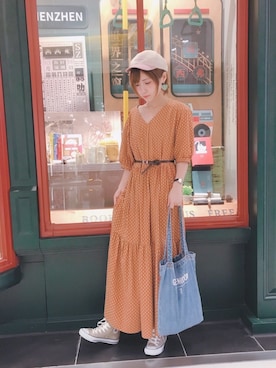 Moussy マウジー のワンピース オレンジ系 を使った人気ファッションコーディネート Wear