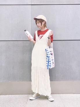 「TYAKASHAのアイテム（帽子）」を使った、beary_rabbitさん（レディース・156cm）の夏コーディネート
