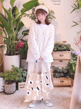 「アイテム（福袋/福箱、パープル系）」を使った、beary_rabbitさん（レディース・156cm）の春コーディネート
