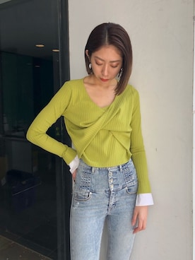 「EMODA（エモダ）のアイテム（ピアス（両耳用））」を使った、大谷亜宥茄 (EMODA)さん（レディース・172cm）の春コーディネート