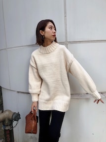 EMODA モールハイネックニット EMODA エモダ ハイネック クロップ ニット 秋 冬 ニット クロップド丈