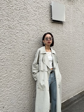 「EMODA」｜「アイテム（トレンチコート）」を使った、大谷亜宥茄 (EMODA)さん（レディース・172cm）の冬コーディネート