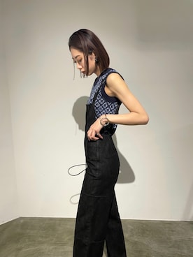 「EMODA（エモダ）のアイテム（サロペット/オーバーオール）」を使った、大谷亜宥茄 (EMODA)さん（レディース・172cm）の春コーディネート