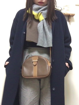 「MHL.」｜「アイテム（ダウンジャケット/コート）」を使った、M.さん（レディース・154cm）の冬コーディネート