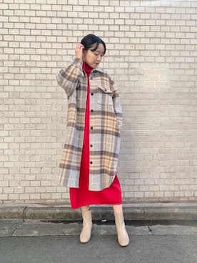 「RECOMMEND  ITEM STYLING」｜「アイテム（ワンピース/ドレス）」を使った、Ayano Shirasuさん（レディース・165cm）の冬コーディネート