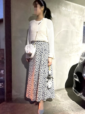 「花柄スカート」｜豚と顎さん（レディース・168cm・10代）の夏コーディネート