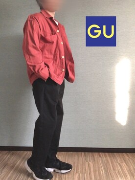 「アイテム（ミリタリージャケット、レッド系）」を使った、【低身長】ワタベさん（メンズ・165cm）の春コーディネート