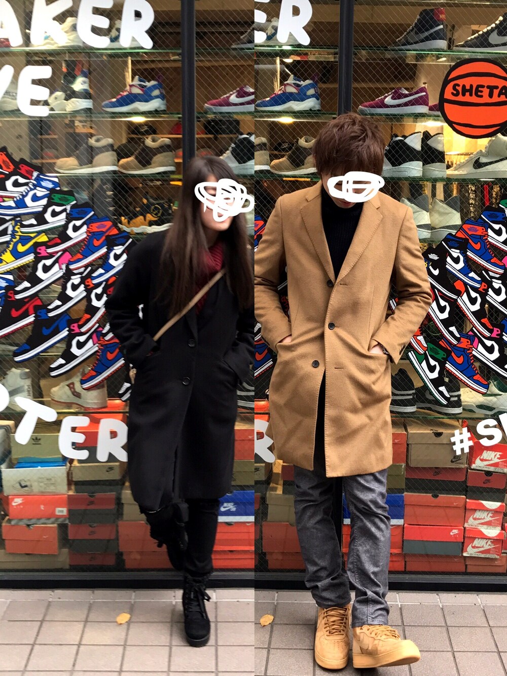 「NIKEのNIKE ナイキ AIR FORCE 1 HIGH '07 LV8 エア フォース 1 HIGH 07 LV8 806403-200 15WI 200FLAX/FLAX（スニーカー、ブラウン系）」を使った、くますけさん（メンズ・178cm）の冬コーディネートの1枚目の写真