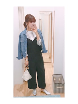 「mysty woman（ミスティウーマン）のアイテム（サロペット/オーバーオール）」を使った、piiさん（レディース・165cm）の冬コーディネート