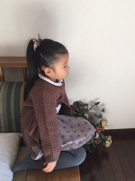 「アイテム（スカート）」を使った、cocoさん（キッズ・100cm）の冬コーディネート