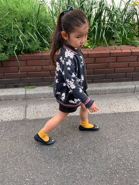 「ZARA KIDSのアイテム（ブルゾン）」を使った、cocoさん（キッズ・100cm）の春コーディネート
