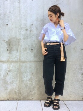 「Daniel Wellington（ダニエルウェリントン）の【Daniel Wellington】レザーバンド３６ＭＭ（アナログ腕時計）」を使った、nodopachiさん（レディース・162cm）の春コーディネート