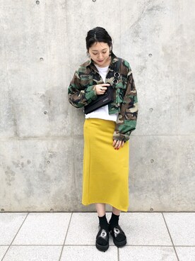 「CLANE（クラネ）のアイテム（ボディバッグ/ウエストポーチ）」を使った、nodopachiさん（レディース・162cm）の春コーディネート