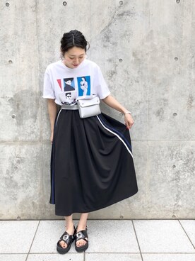 「WHO'S WHO gallery（フーズフーギャラリー）のコンチョサンダル（サンダル）」を使った、nodopachiさん（レディース・162cm）の春コーディネート