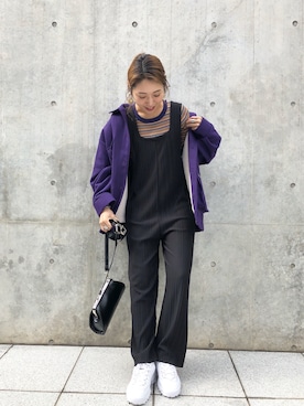「FILA」｜「アイテム（オールインワン・サロペット）」を使った、nodopachiさん（レディース・162cm）の秋コーディネート