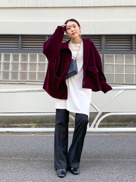 「WHO'S WHO gallery（フーズフーギャラリー）のチャンキーヒールショートブーツ/スクエアトゥ/太ヒール（ブーツ）」を使った、nodopachiさん（レディース・163cm）の秋コーディネート