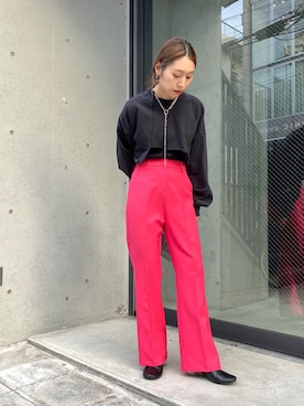 「ショート丈トップス」｜「アイテム（ブーティ）」を使った、nodopachiさん（レディース・162cm）の秋コーディネート