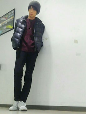 「JOURNAL STANDARD relume（ジャーナルスタンダード　レリューム）のアイテム（ニットキャップ/ビーニー）」を使った、Janさん（メンズ・171cm）の秋コーディネート
