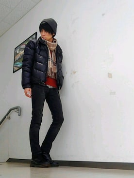 「JOURNAL STANDARD relume（ジャーナルスタンダード　レリューム）のアイテム（ニットキャップ/ビーニー）」を使った、Janさん（メンズ・171cm）の冬コーディネート