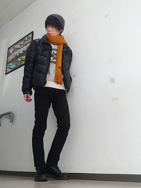 「JOURNAL STANDARD relume（ジャーナルスタンダード　レリューム）のアイテム（ニットキャップ/ビーニー）」を使った、Janさん（メンズ・171cm）の冬コーディネート