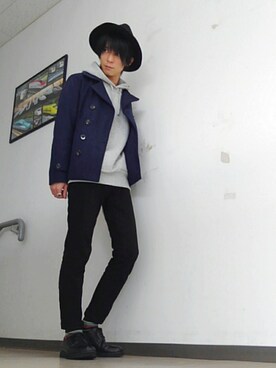 「ZIP FIVE（ジップファイブ）のアイテム（ピーコート）」を使った、Janさん（メンズ・171cm）の冬コーディネート