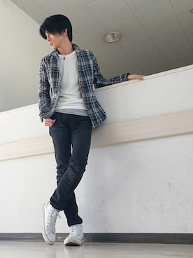 「仲良しリンクフェス告知」｜Janさん（メンズ・171cm）の春コーディネート