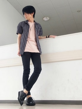 「黒×ピンク」｜「アイテム（その他）」を使った、Janさん（メンズ・171cm）の夏コーディネート