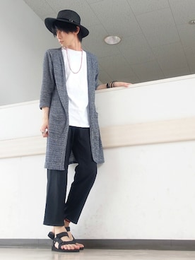 「semantic design（セマンティックデザイン）のアイテム（カーディガン/ボレロ）」を使った、Janさん（メンズ・171cm）の夏コーディネート