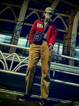 「supreme akira」｜やんねさん（メンズ・180cm）の冬コーディネート