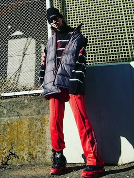 「M.Y.O.B（エム.ワイ.オー.ビー）のアイテム（トップス）」を使った、やんねさん（メンズ・180cm）の冬コーディネート